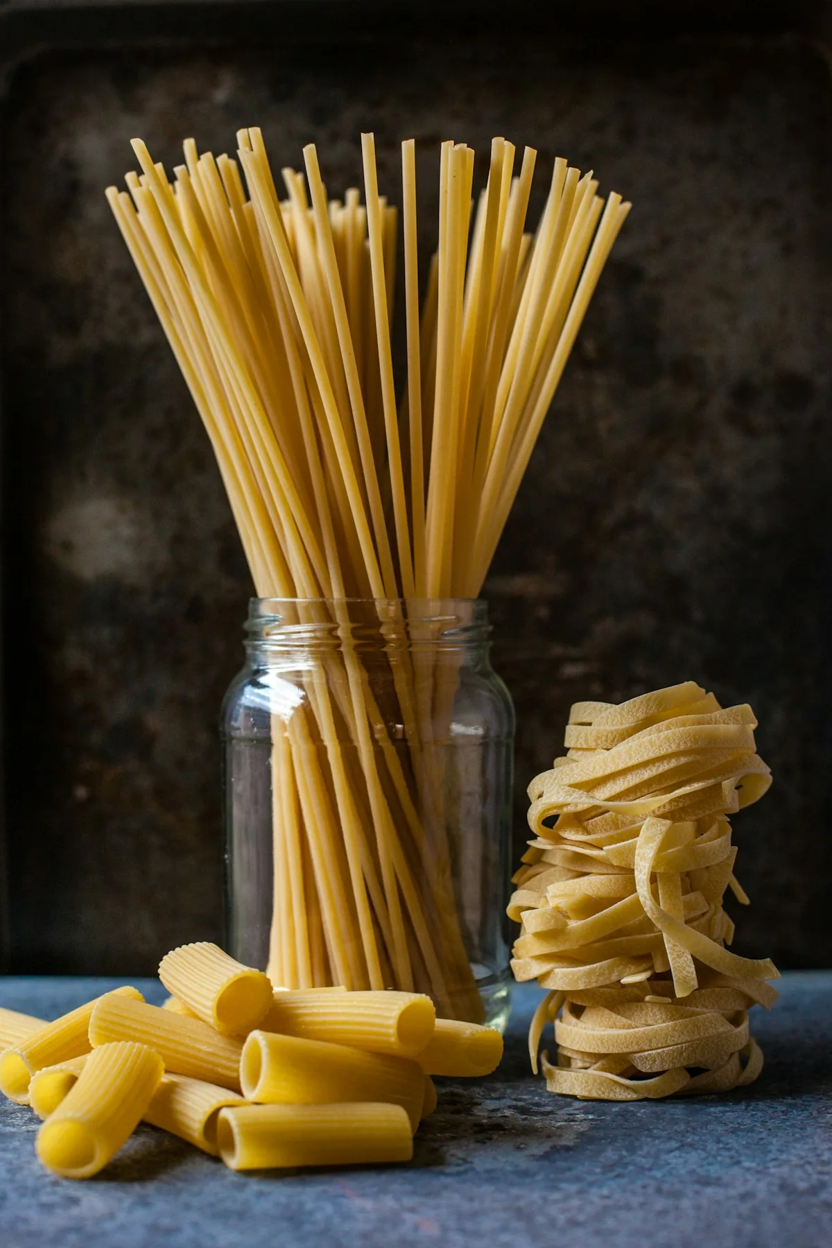 Dry pasta and spaghetti